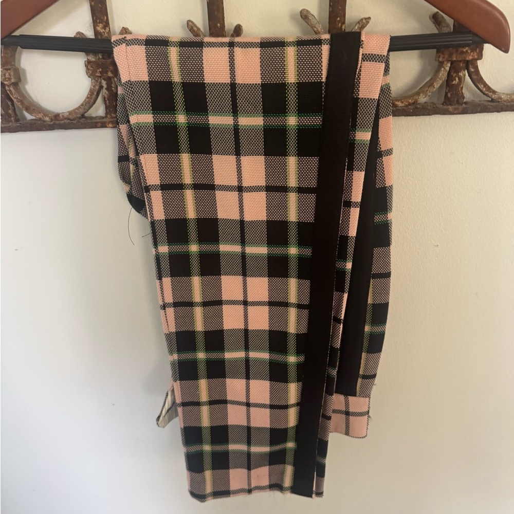 Veronica Beard Pink Black and Green Plaid Double-Breasted Blazer & Trousers - Picture 6 of 8